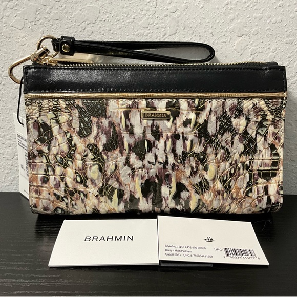 Brahmin Handbags - Brahmin Daisy MULTI PELLHAM Leather Wristlet Clutch Cosmetic Bag